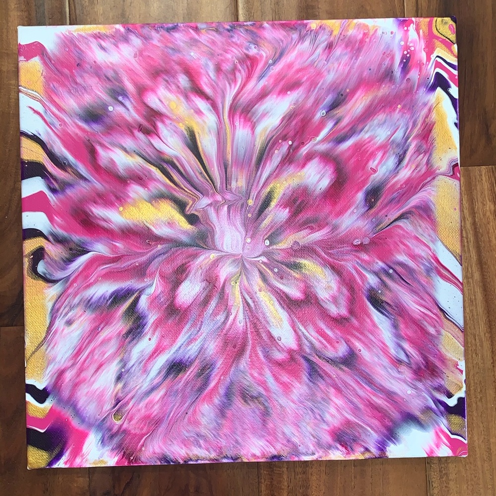 12”x12” Original Acrylic Pour Painting